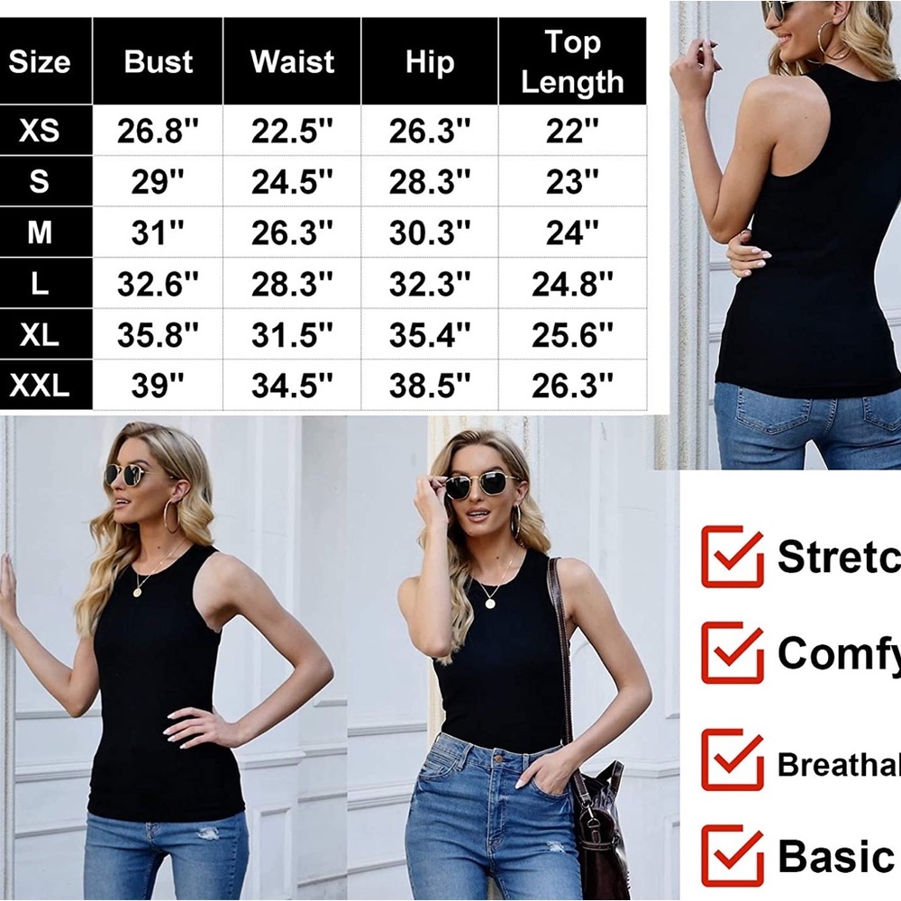 Sleeveless Racerback Basic Ribbed Tank Top - Camel Brown - Picture 3 of 3